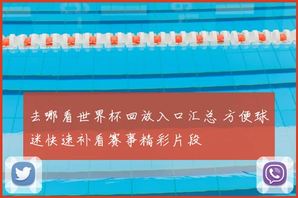 去哪看世界杯回放入口汇总 方便球迷快速补看赛事精彩片段